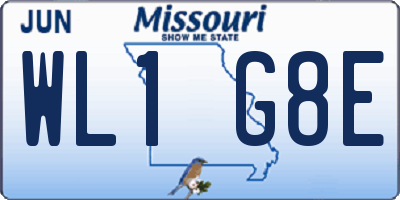 MO license plate WL1G8E