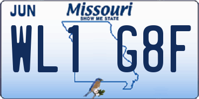 MO license plate WL1G8F