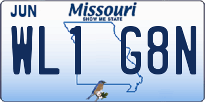 MO license plate WL1G8N