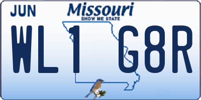 MO license plate WL1G8R