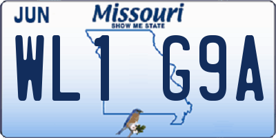 MO license plate WL1G9A
