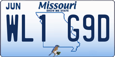 MO license plate WL1G9D