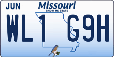 MO license plate WL1G9H