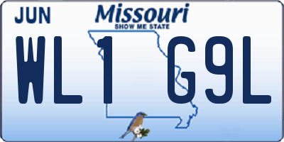 MO license plate WL1G9L