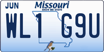 MO license plate WL1G9U
