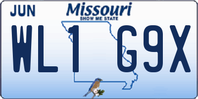 MO license plate WL1G9X