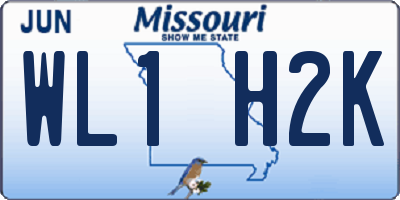 MO license plate WL1H2K
