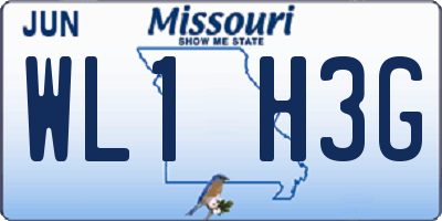 MO license plate WL1H3G