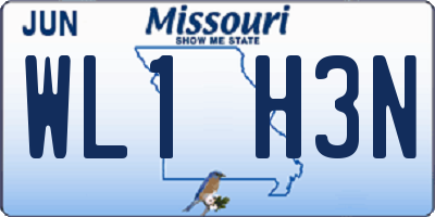 MO license plate WL1H3N