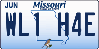 MO license plate WL1H4E