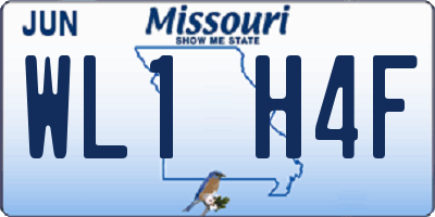 MO license plate WL1H4F