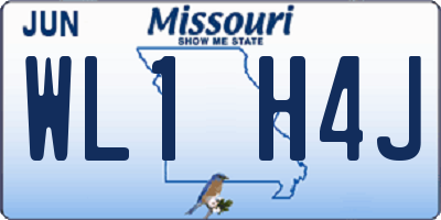 MO license plate WL1H4J