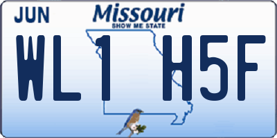 MO license plate WL1H5F