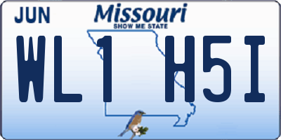 MO license plate WL1H5I