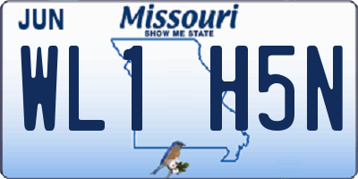 MO license plate WL1H5N