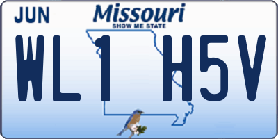 MO license plate WL1H5V