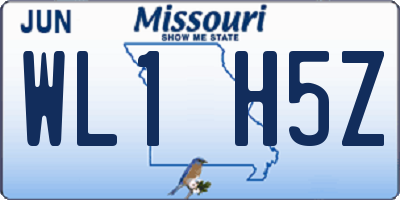 MO license plate WL1H5Z