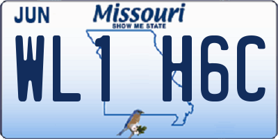 MO license plate WL1H6C