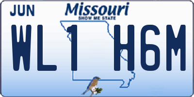MO license plate WL1H6M