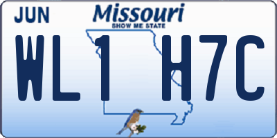 MO license plate WL1H7C
