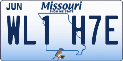 MO license plate WL1H7E