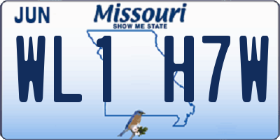 MO license plate WL1H7W
