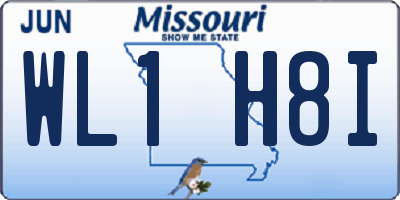 MO license plate WL1H8I