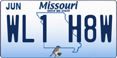 MO license plate WL1H8W