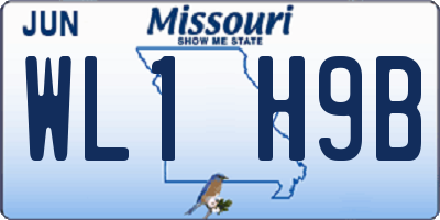 MO license plate WL1H9B