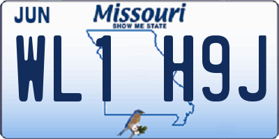MO license plate WL1H9J
