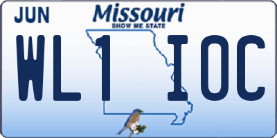 MO license plate WL1I0C