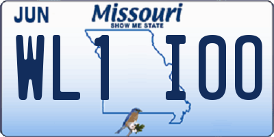 MO license plate WL1I0O