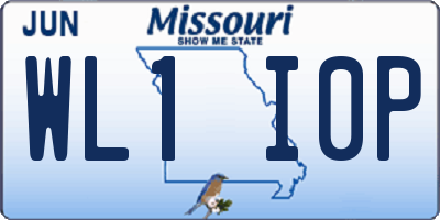 MO license plate WL1I0P