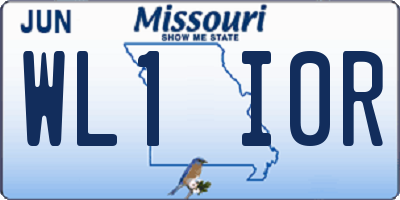 MO license plate WL1I0R
