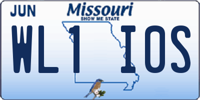 MO license plate WL1I0S