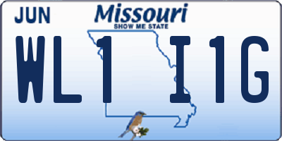 MO license plate WL1I1G