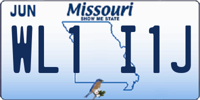 MO license plate WL1I1J