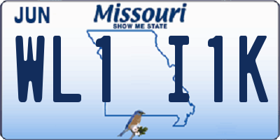 MO license plate WL1I1K