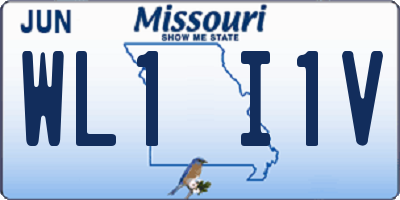 MO license plate WL1I1V
