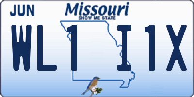 MO license plate WL1I1X