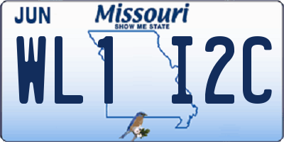 MO license plate WL1I2C