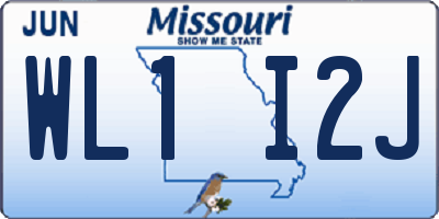 MO license plate WL1I2J