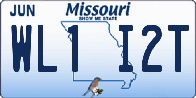 MO license plate WL1I2T