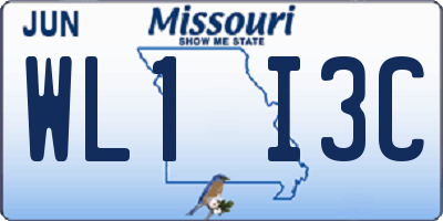 MO license plate WL1I3C