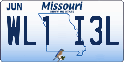 MO license plate WL1I3L