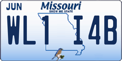 MO license plate WL1I4B
