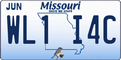 MO license plate WL1I4C