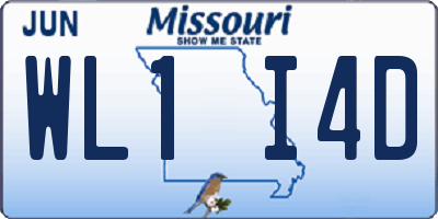MO license plate WL1I4D