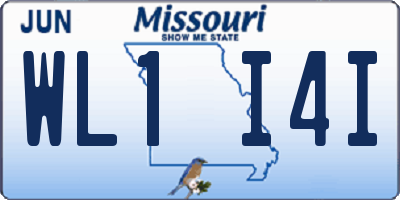 MO license plate WL1I4I