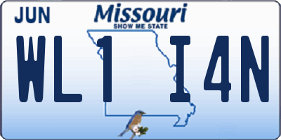 MO license plate WL1I4N